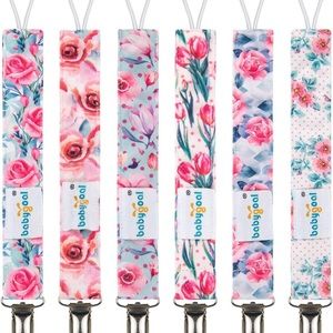Baby Girl Pacifier Clips Set of 5